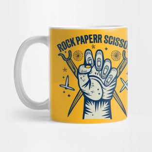 Rock Paper Scissors Art Design with Hand Mug